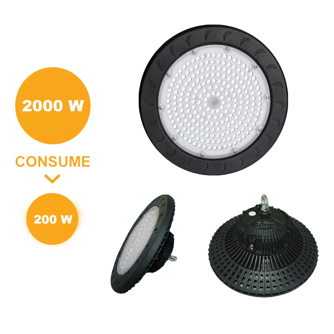 Campana UFO de 200W YU-GKUFO-200-01 ILV Iluminación Verde ALTA POTENCIA Yusisam