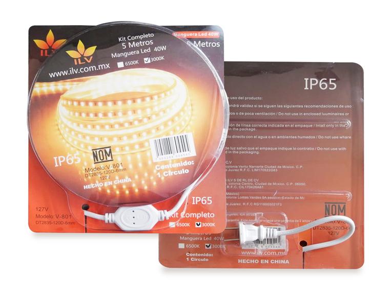 Manguera LED de 5mts YU-DT2835-120D-6MM-127V-01/SET ILV Iluminación Verde MANGUERAS-TIRAS LED Yusisam